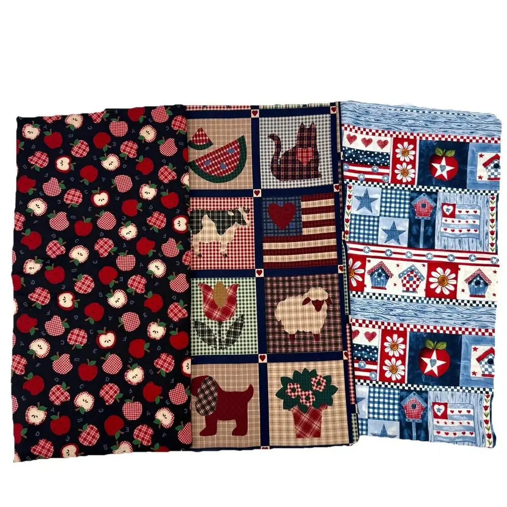 Cranston/Brother Sister 3-2 Yard Pieces Cotton Fabric Country Gingham Farm Lot